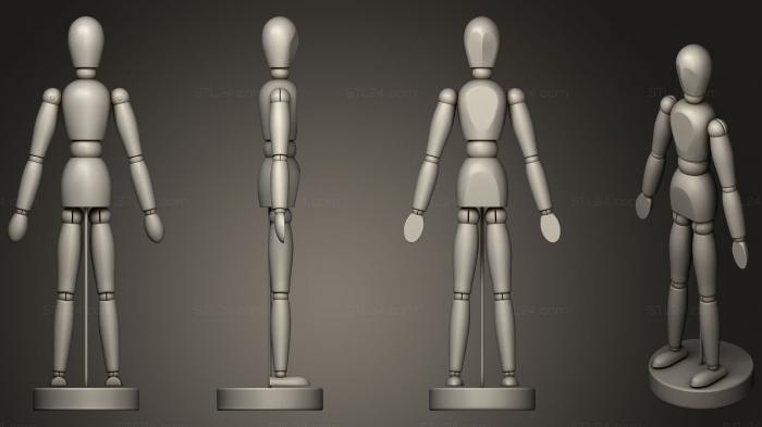 Figurines simple (Wooden Mannequin, STKPR_0018) 3D models for cnc